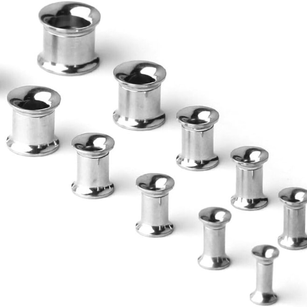Surgical Steel Ear Expander Set 12pcs 6 pairs 8g-00g Piercing Stretching